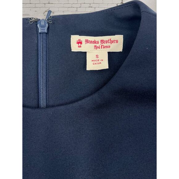 Brooks Brothers Red Fleece Womens Navy Button Front Sheath Dress Size Small - Picture 8 of 11